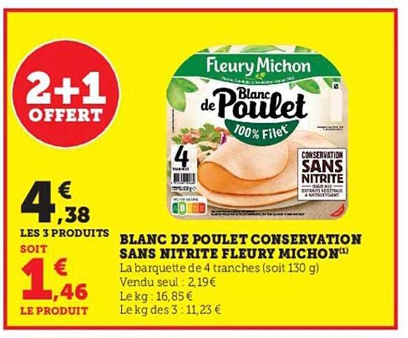 blanc de poulet conservation sans nitrite fleury michon