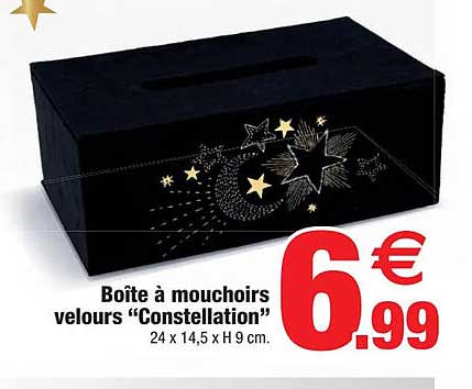 boîte à mouchoirs velours "constellation"