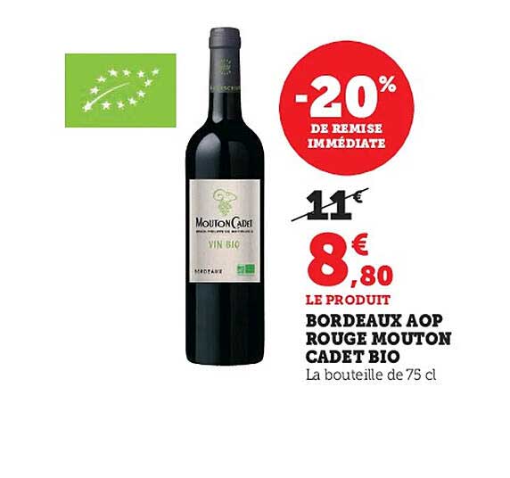 bordeaux aop rouge mouton cadet bio