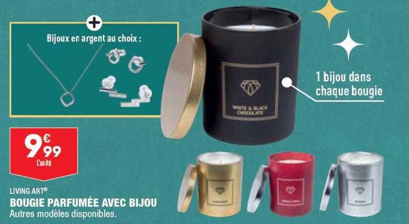 bougie parfumée avec bijou living art