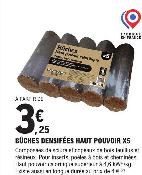 bûches densifiées haut pouvoir x5