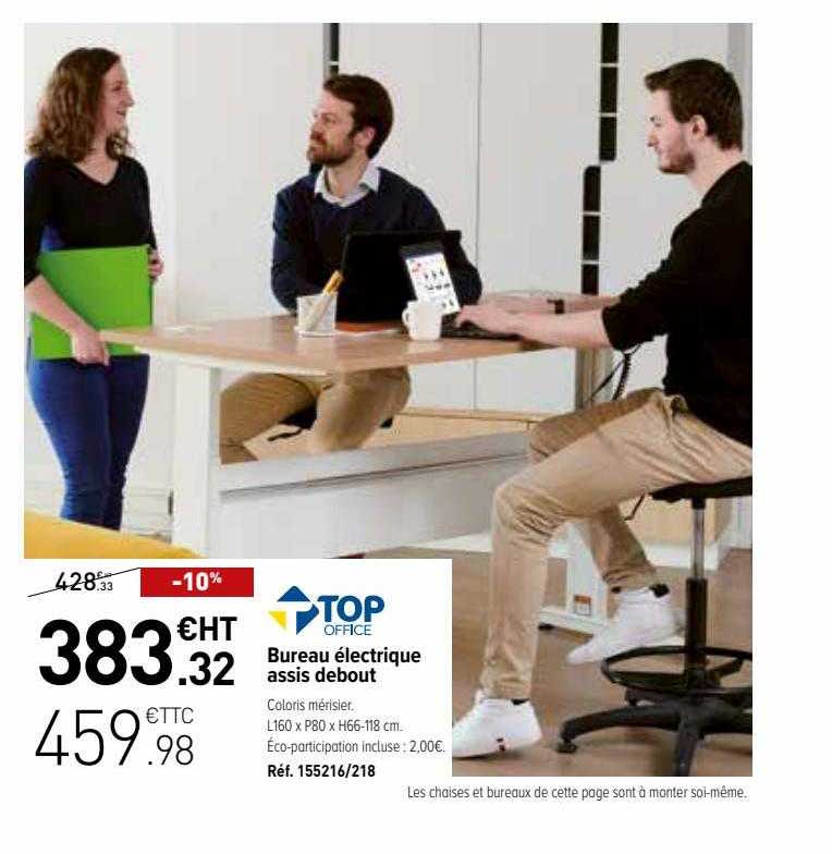 bureau électrique assis debout top office