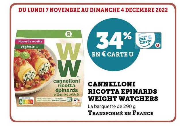 cannelloni ricotta épinards weight watchers