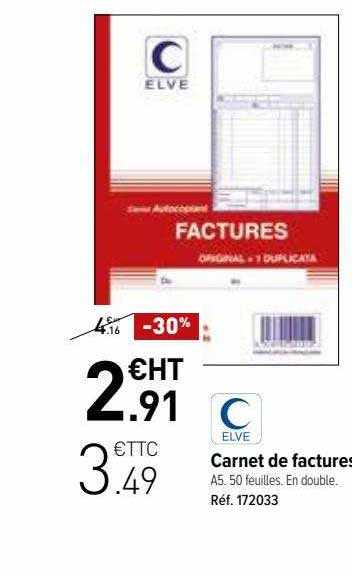 carnet de factures elve
