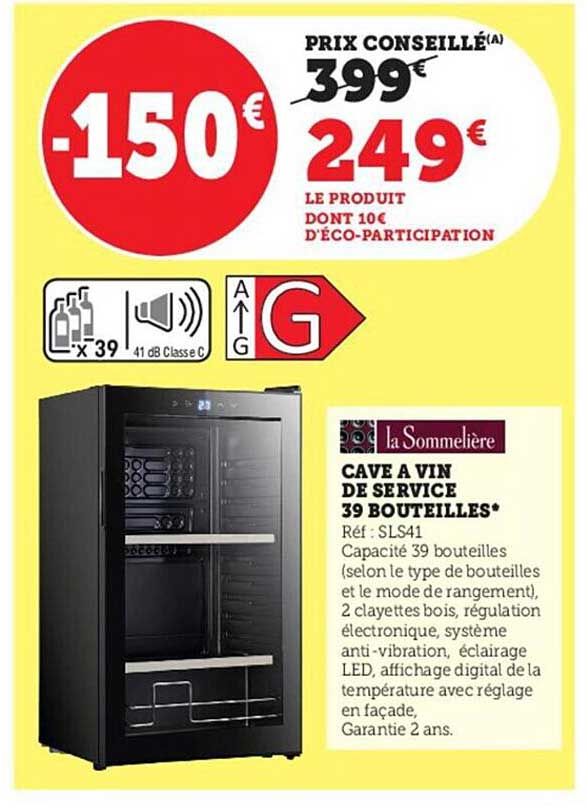 cave à vin de service 39 bouteilles la sommelière