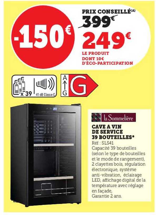 cave à vin de service 39 bouteilles la sommelière