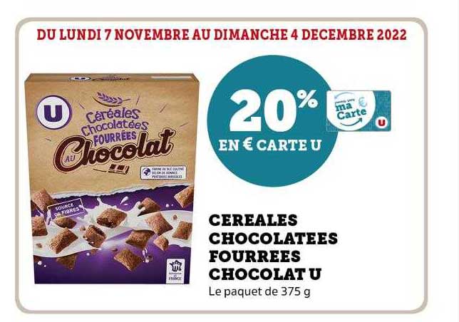 Céréales Chocolatées Fourrées Chocolat U