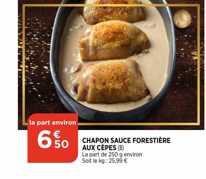 chapon sauce forestière aux cèpes