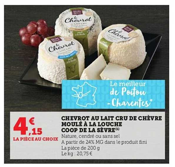 chevrot au lait cru de chèvre moulé à la louche coop de la chèvre