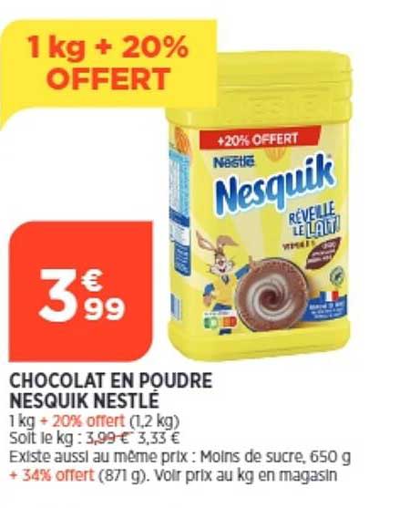 Chocolat En Poudre Nesquik Nestlé