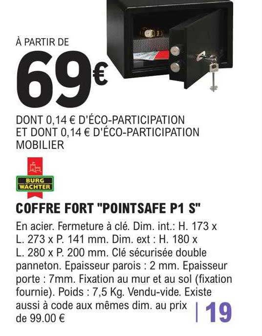 coffre fort "pointsafe p1 s" burg wachter