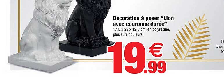 décoration à poser "lion avec couronne dorée"