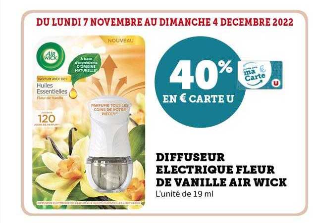 diffuseur électrique fleur de vanille air wick