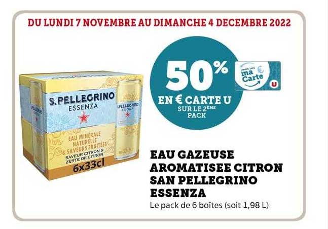 eau gazeuse aromatisée citron san pellegrino essenza