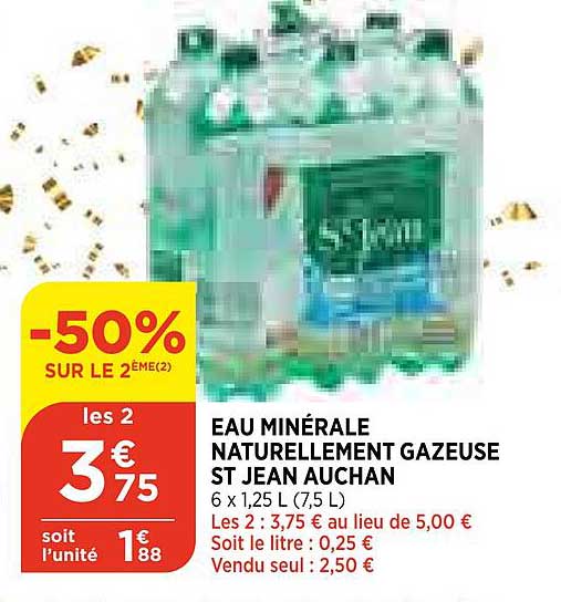 eau minérale naturellement gazeuse st jean auchan