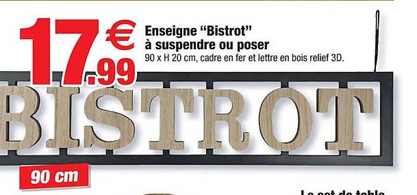 enseigne "bistrot" à suspendre ou poser