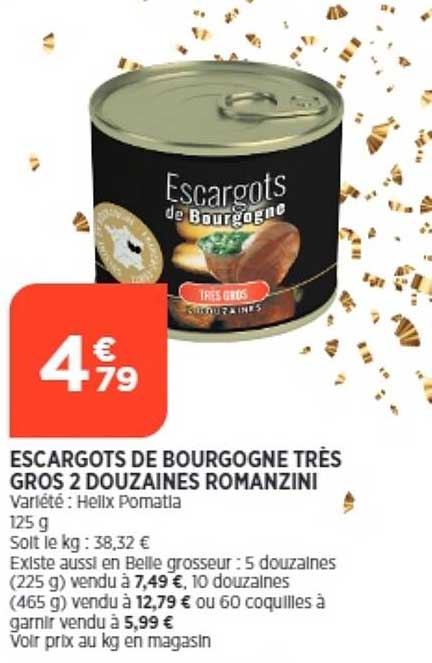 Escargots De Bourgogne Très Gros 2 Douzaines Romanzini