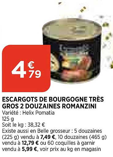escargots de bourgognes très gros 2 douzaines romanzini