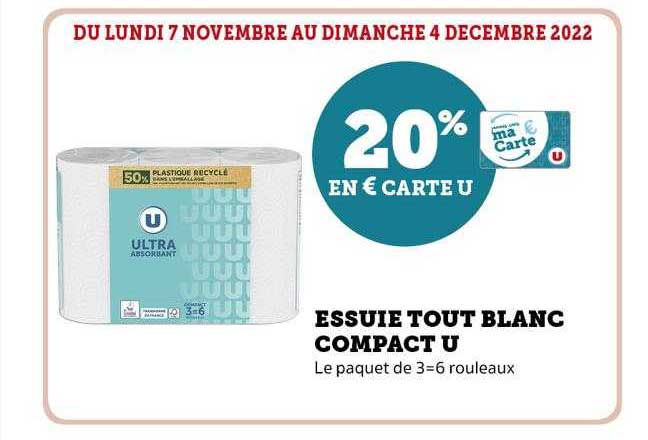 essuie tout blanc compact u
