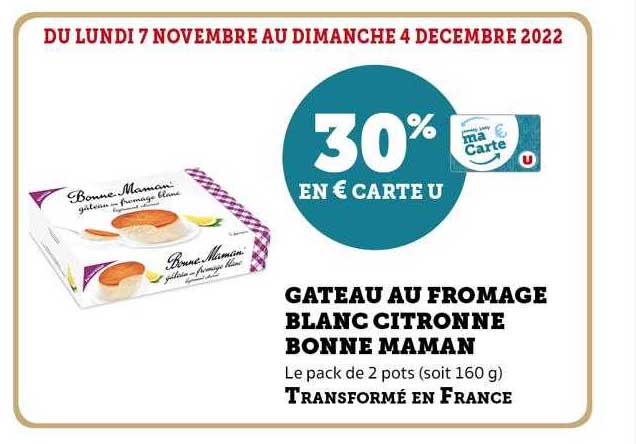 gâteau au fromage blanc citronne bonne maman