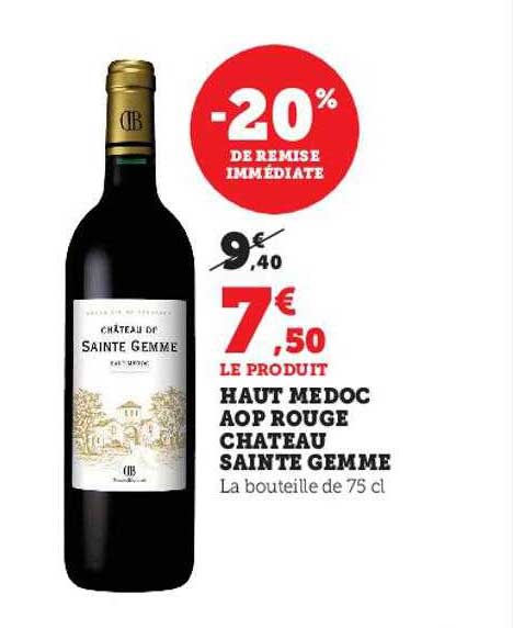 haut médoc aop rouge château sainte gemme