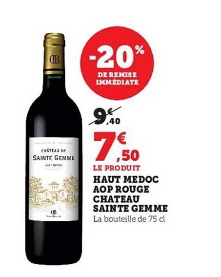 haut médoc aop rouge château sainte gemme