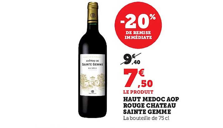 haut médoc aop rouge château sainte gemme