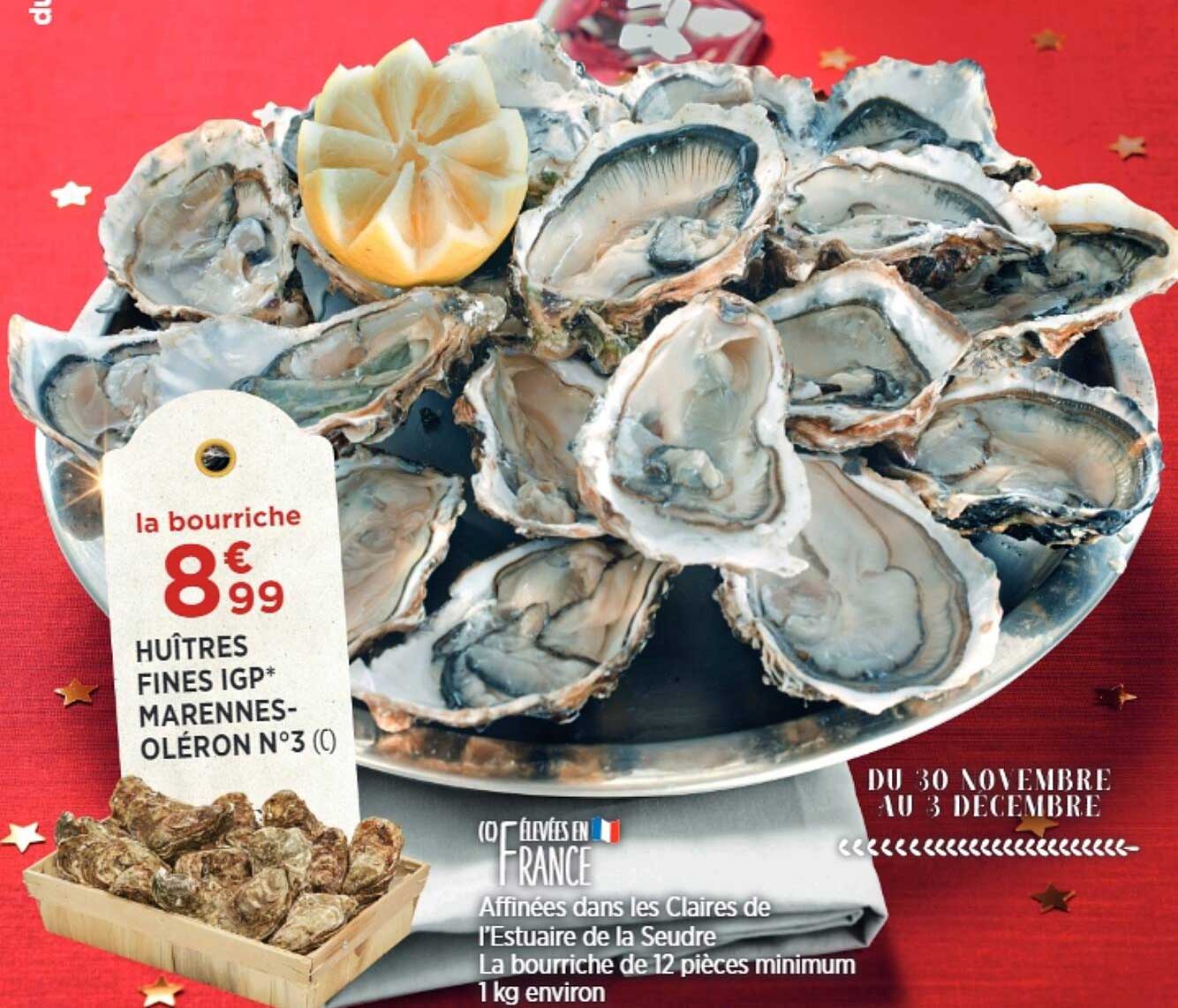 huîtres fines igp marennes-oléron n°3