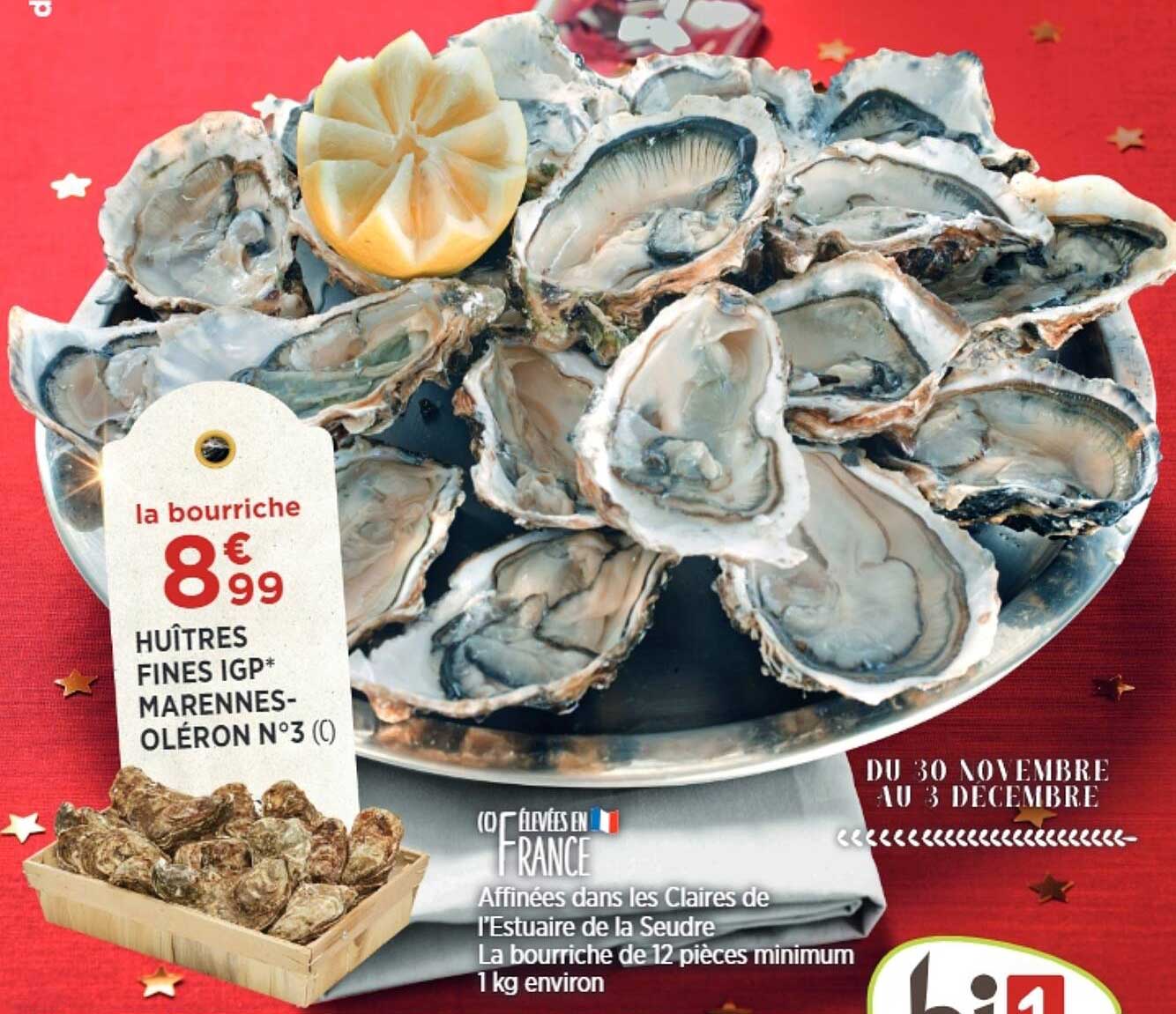 huîtres fines igp marennes-oléron n°3