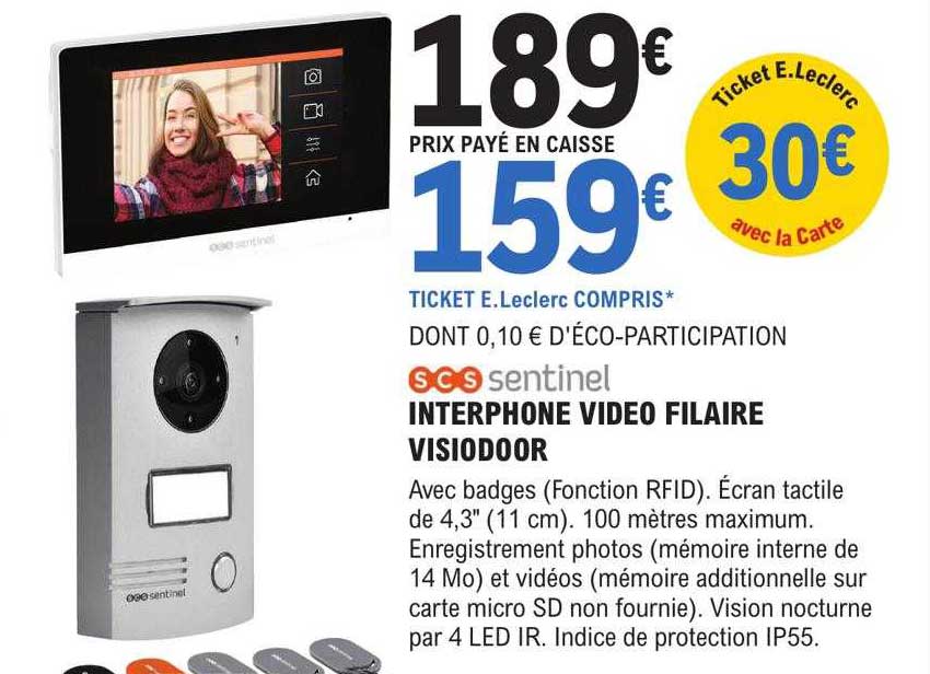interphone vidéo filaire visiodoor scs sentinel