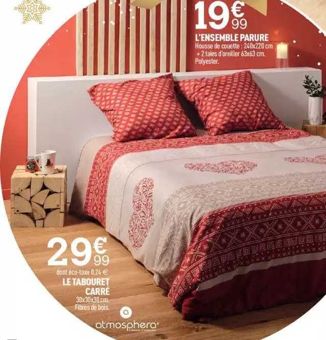 l'ensemble parure, le tabouret carré