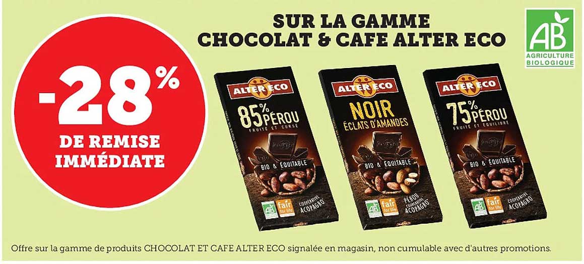 la gamme chocolat & café alter eco