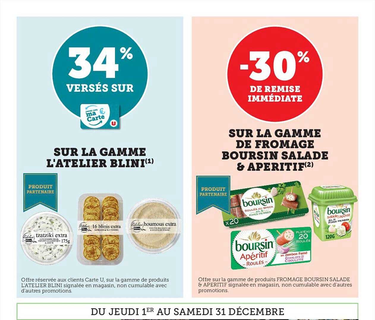 la gamme l'atelier blini, la gamme de fromage boursin salade & apéritif