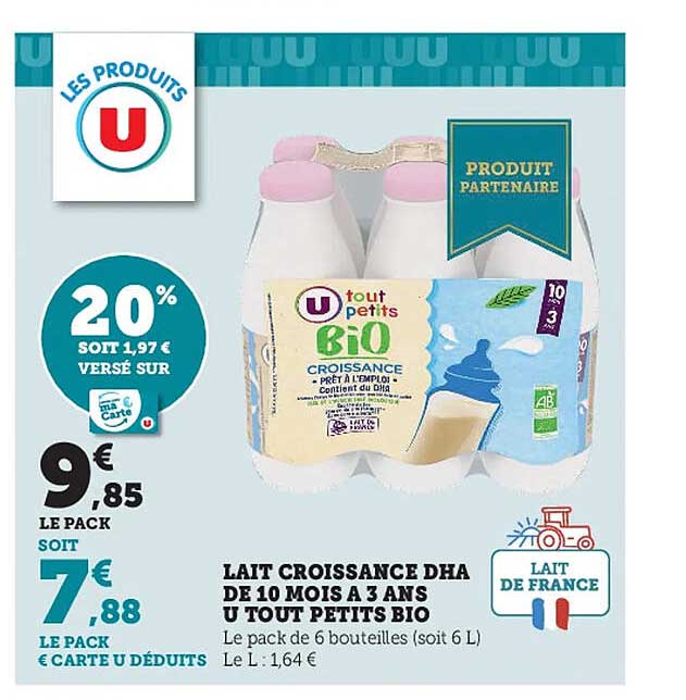 lait croissance dha de 10 mois à 3 ans u tout petits bio