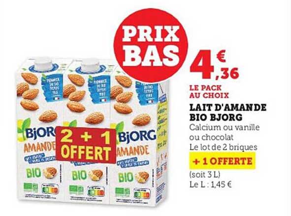 lait d'amande bio bjorg