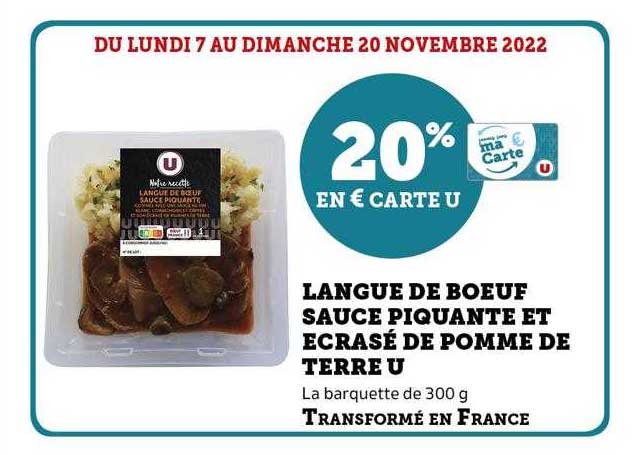 Langue De Bœuf Sauce Piquante Et écrasé De Pomme De Terre U