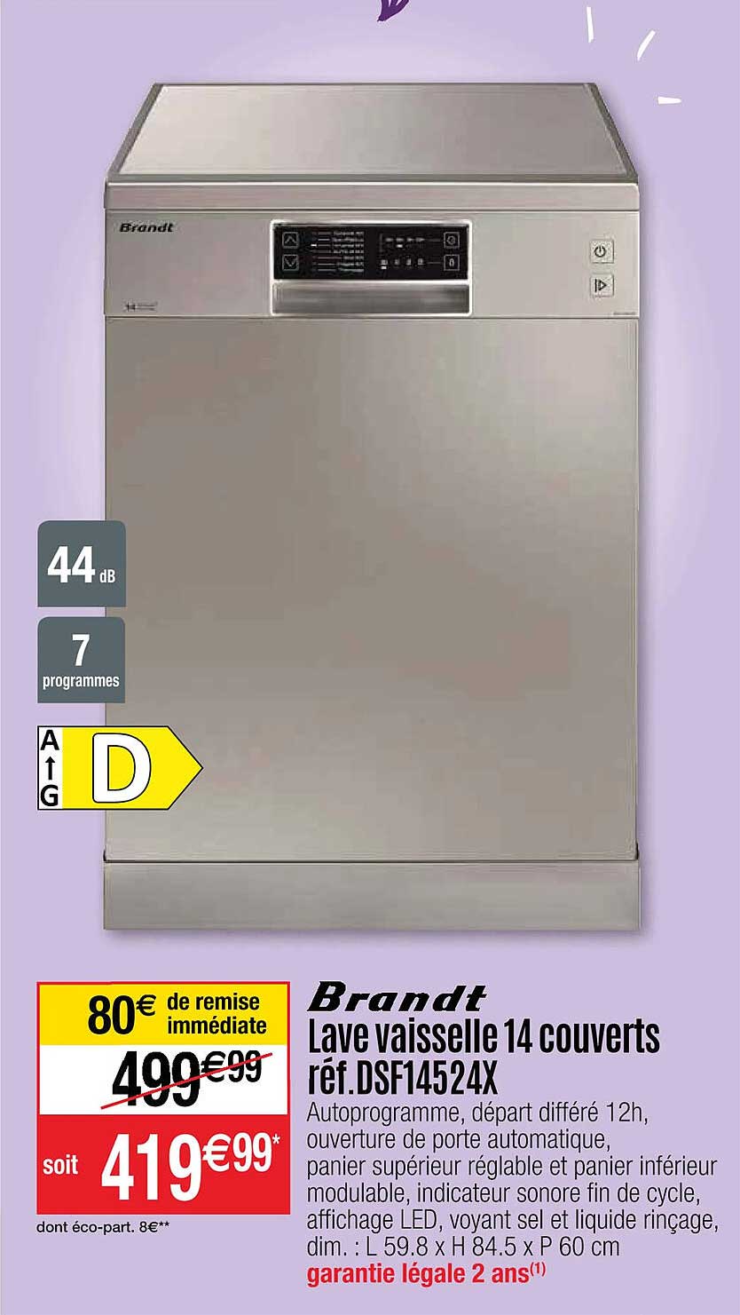 lave vaisselle 14 couverts brandt