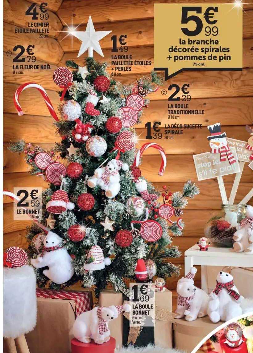 Le Cimier étoile Pailleté, La Fleur De Noël, La Boule Pailleté étoiles + Perles, La Boule Traditionnelle, La Déco Sucette Spirale, Le Bonnet, La Boule Bonnet