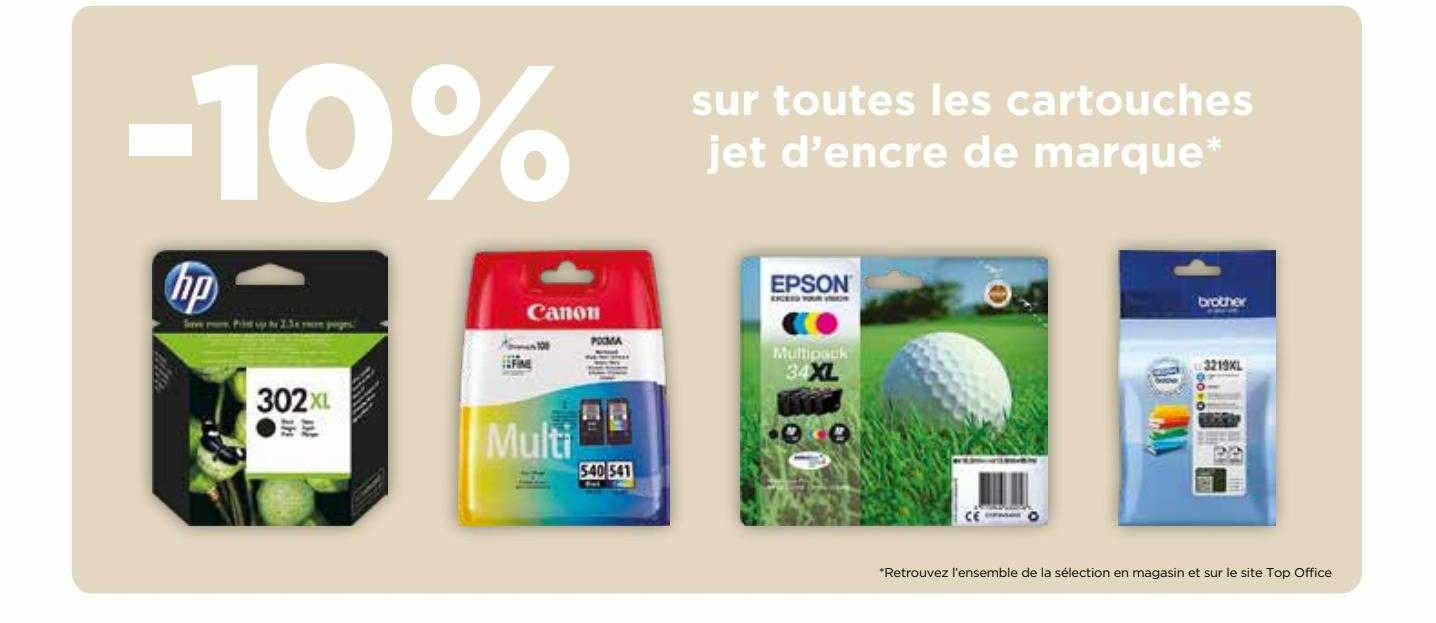 les cartouches jet d'encre de marque hp, canon, epson, brother