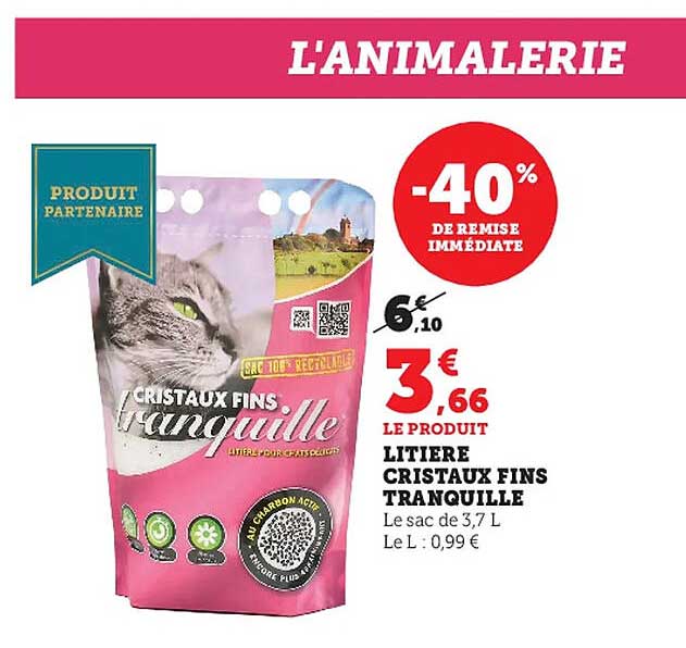 Litière Cristaux Fins Tranquille