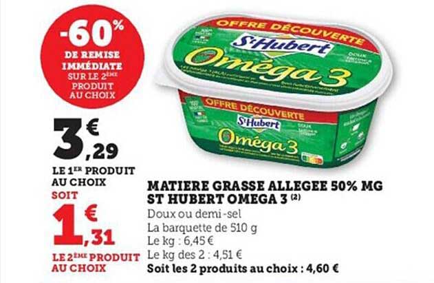 matière grasse allégée 50% mg st hubert oméga 3