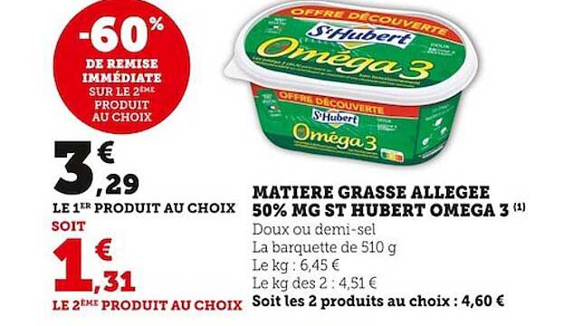 matière grasse allégée 50% mg st hubert oméga 3
