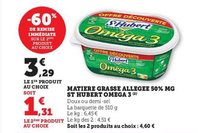 matière grasse allégée 50% mg st hubert oméga 3