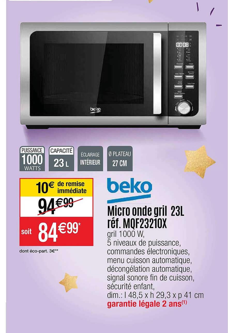 micro onde gril 23l beko