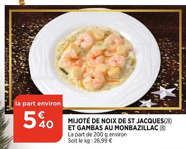 Mijoté De Noix De St Jacques Et Gambas Au Monbazillac
