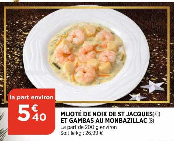 mijoté de noix de st jacques et gambas au monbazillac