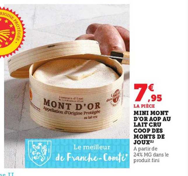 mini mont d'or aop au lait cru coop des monts de joux