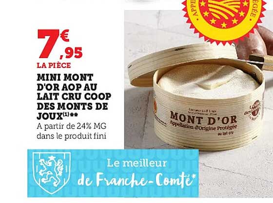 mini mont d'or aop au lait cru coop des monts de joux