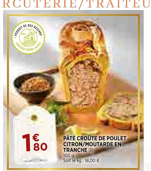 Pâté Croûte De Poulet Citron-moutarde En Tranche