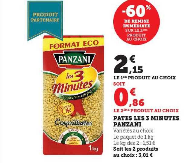 pâtes les 3 minutes panzani